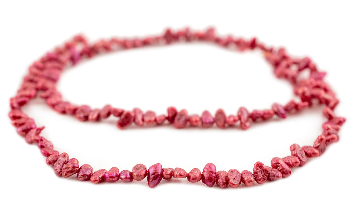 Red Nugget Vintage Japanese Pearl Beads (5mm) - The Bead Chest