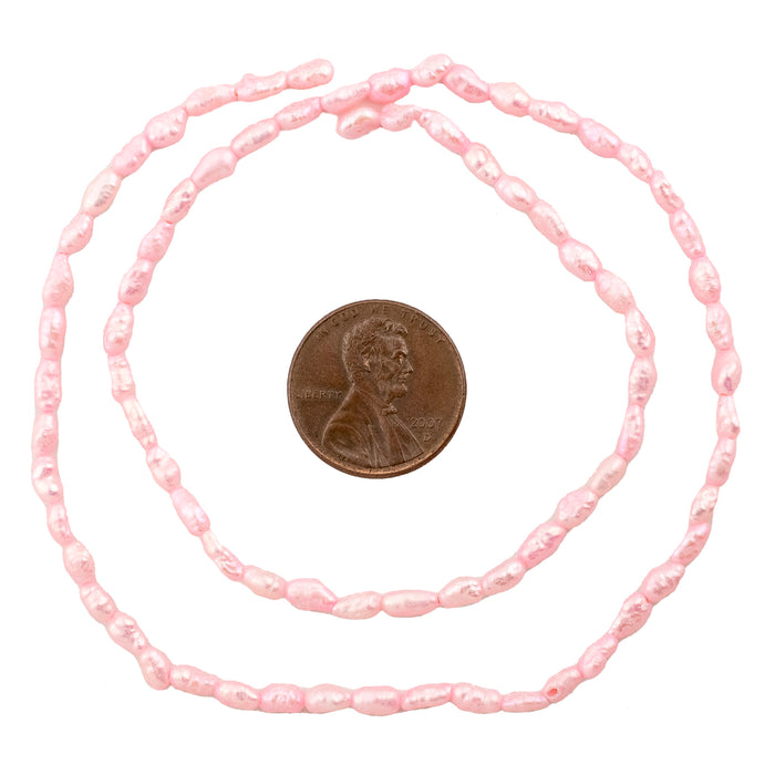 Baby Pink Vintage Japanese Rice Pearl Beads (3mm) - The Bead Chest