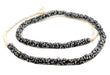 Black & White Fused Rondelle Recycled Glass Beads (8mm) - The Bead Chest