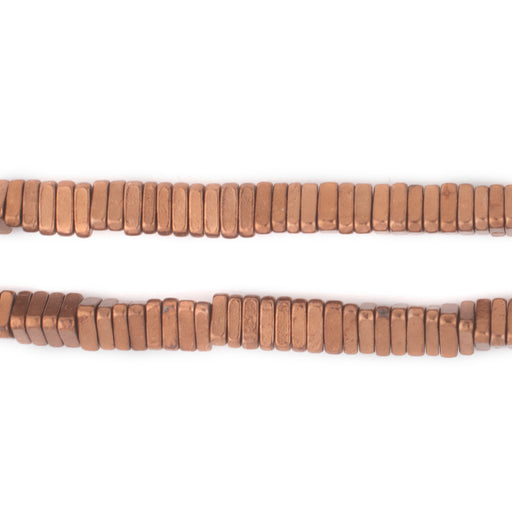 Faceted Copper Triangle Heishi Beads (6mm)