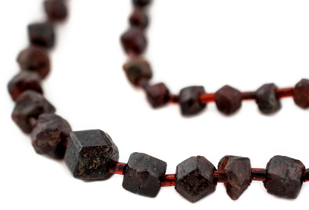 Faceted Garnet Stone Chunk Beads - The Bead Chest