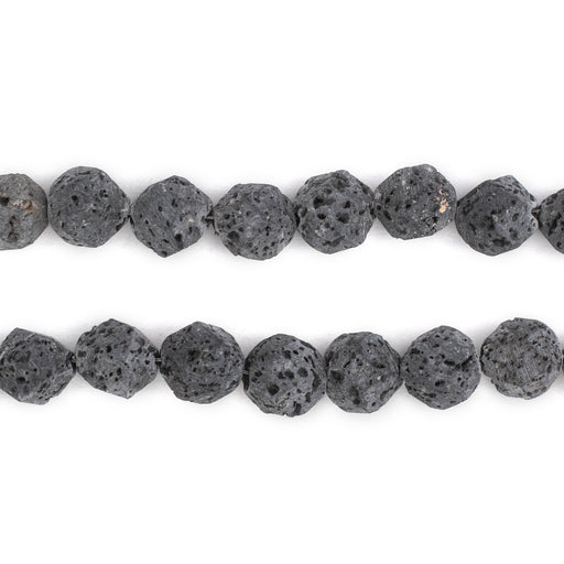 Grey Faceted Lava Beads (8mm) - The Bead Chest