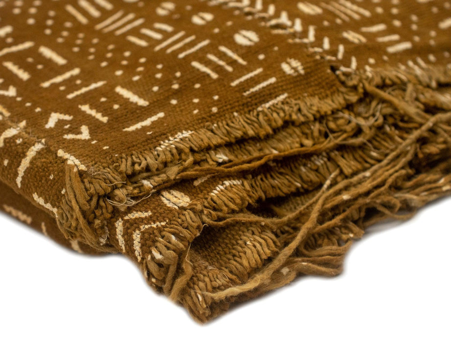Caramel Brown Bogolan Mali Mud Cloth (Bamako Design) - The Bead Chest
