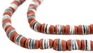Maroon Brown Banded Sandcast Beads - The Bead Chest