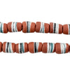 Maroon Brown Banded Sandcast Beads
