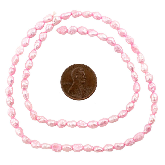 Baby Pink Vintage Japanese Rice Pearl Beads (4mm) - The Bead Chest