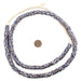 Blue & Brown Chevron-Style Aja Krobo Beads (10mm) - The Bead Chest