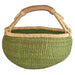 Ghanaian Bolga Basket, Olive Green, Large Size - The Bead Chest