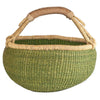 Ghanaian Bolga Basket, Olive Green, Large Size
