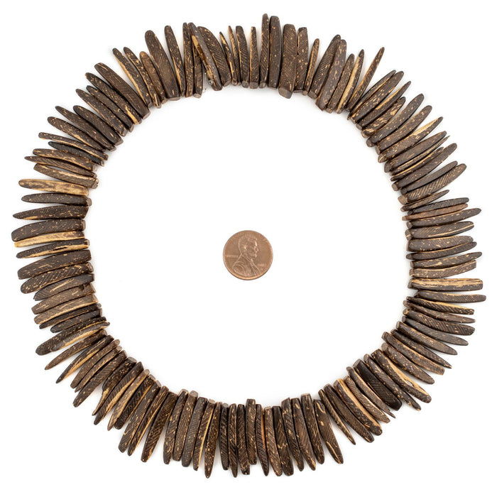 Brown Natural Coconut Stick Beads (4x26mm) - The Bead Chest