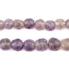 Round Carved Flower Pattern Amethyst Beads (6-12mm)