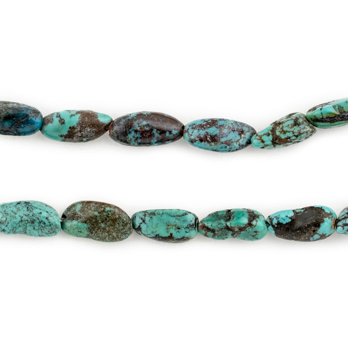 Elongated Turquoise Nugget Beads (12x6mm) - The Bead Chest