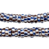 Blue & Brown Chevron-Style Aja Krobo Beads (10mm)