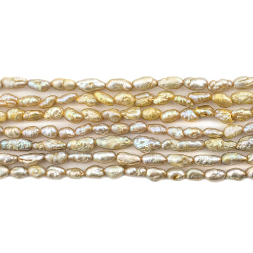 Oat Yellow Vintage Japanese Rice Pearl Beads (3mm) - The Bead Chest