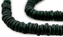 Dark Emerald Rondelle Recycled Glass Beads - The Bead Chest