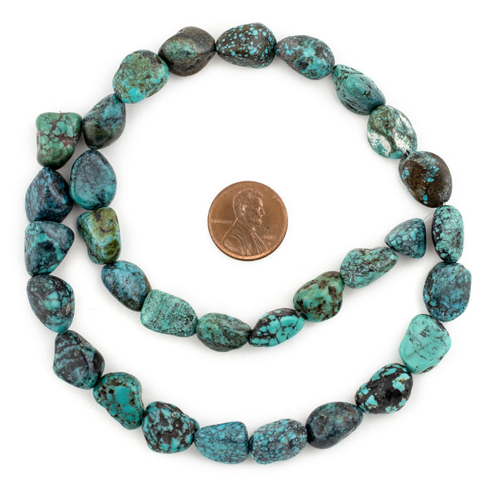 Dark Blue Turquoise Nugget Beads (10-12mm) - The Bead Chest