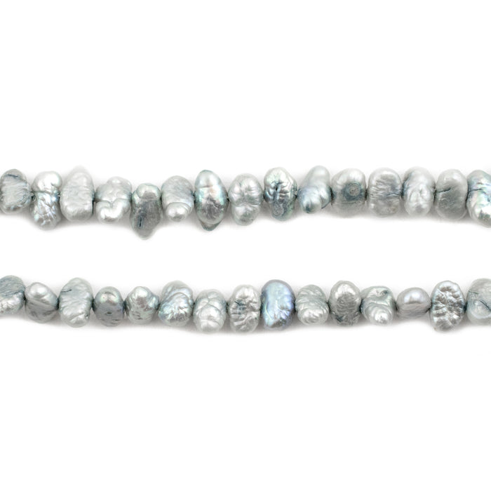 Silver Nugget Vintage Japanese Pearl Beads (6mm) - The Bead Chest