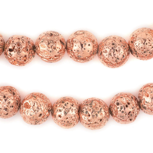 Copper Electroplated Lava Beads (12mm) - The Bead Chest