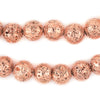 Copper Electroplated Lava Beads (12mm)