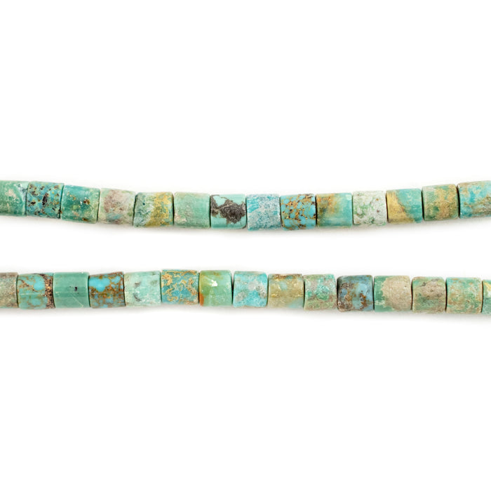 Green Cylindrical Turquoise Beads (4mm) - The Bead Chest