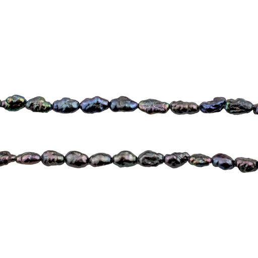 Peacock Grey Vintage Japanese Rice Pearl Beads (3mm, 36 Inch Strand) - The Bead Chest