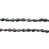 Peacock Grey Vintage Japanese Rice Pearl Beads (3mm, 36 Inch Strand)