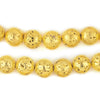 Gold Electroplated Lava Beads (10mm)