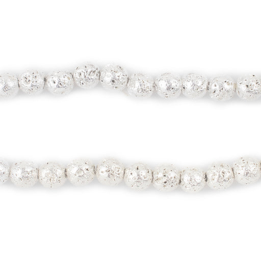 Silver Electroplated Lava Beads (6mm) - The Bead Chest