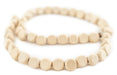 Cream Triangular Faceted Natural Wood Beads (9mm) - The Bead Chest