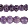 Graduated Carved Watermelon Amethyst Beads (10-22mm)