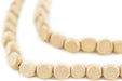 Cream Triangular Faceted Natural Wood Beads (9mm) - The Bead Chest