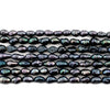 Iridescent Gunmetal Vintage Japanese Rice Pearl Beads (4mm)
