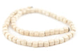 Cream Rounded Rectangular Natural Wood Beads (6mm) - The Bead Chest