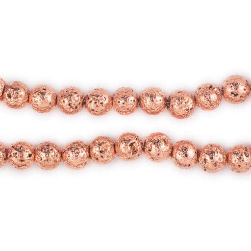Copper Electroplated Lava Beads (6mm) - The Bead Chest