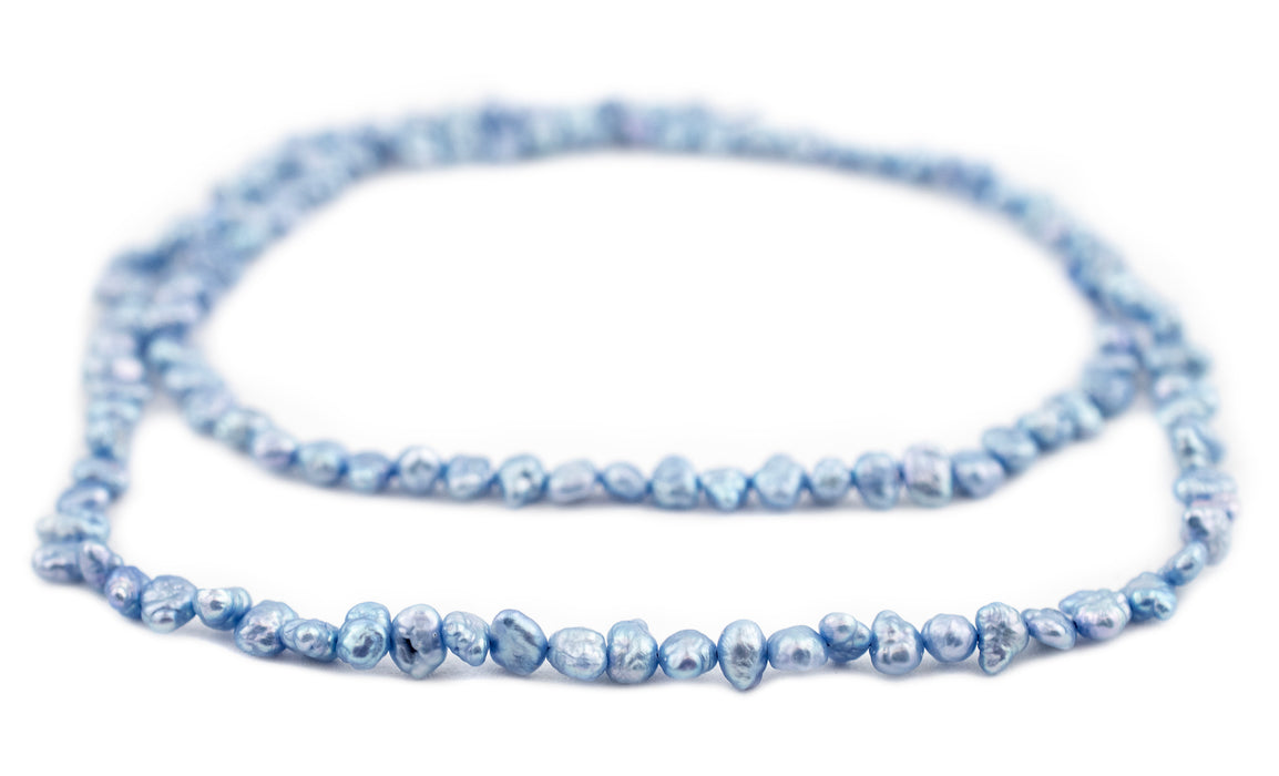 Carolina Blue Nugget Vintage Japanese Pearl Beads (4mm) - The Bead Chest