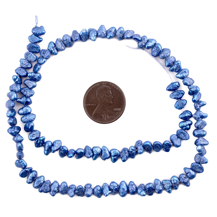 Blue Nugget Vintage Japanese Pearl Beads (6mm) - The Bead Chest