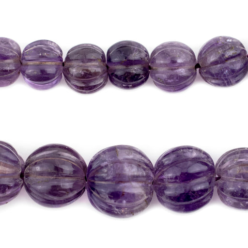 Graduated Carved Watermelon Amethyst Beads (8-20mm) - The Bead Chest