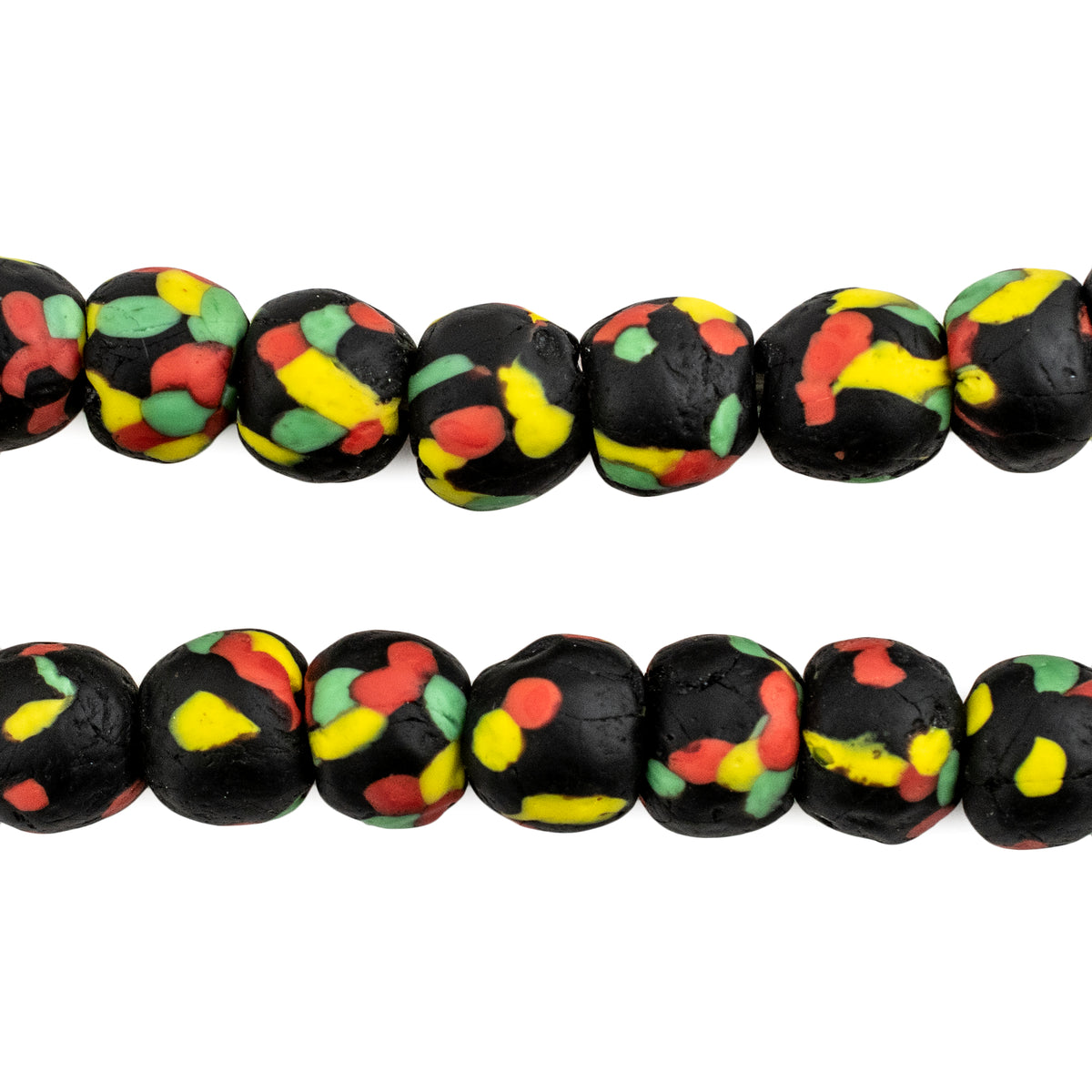Rasta Fused Recycled Glass Beads (11mm) | The Bead Chest