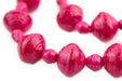 Pink Recycled Paper Beads from Uganda (Large) - The Bead Chest