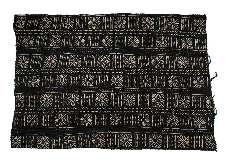 Ebony Black Bogolan Mali Mud Cloth (Youri Design) - The Bead Chest