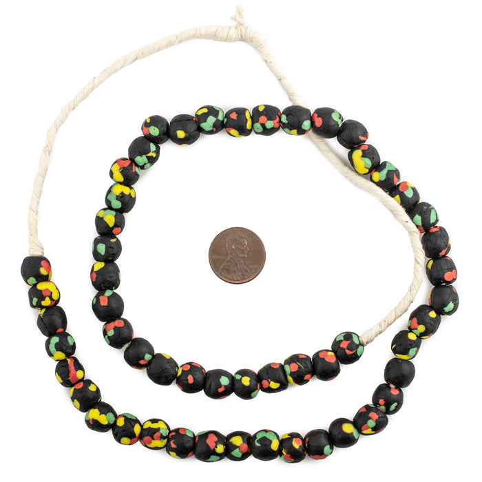 Rasta Fused Recycled Glass Beads (9mm) - The Bead Chest