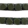 Olive Green Diamond Cut Natural Wood Beads (15mm)