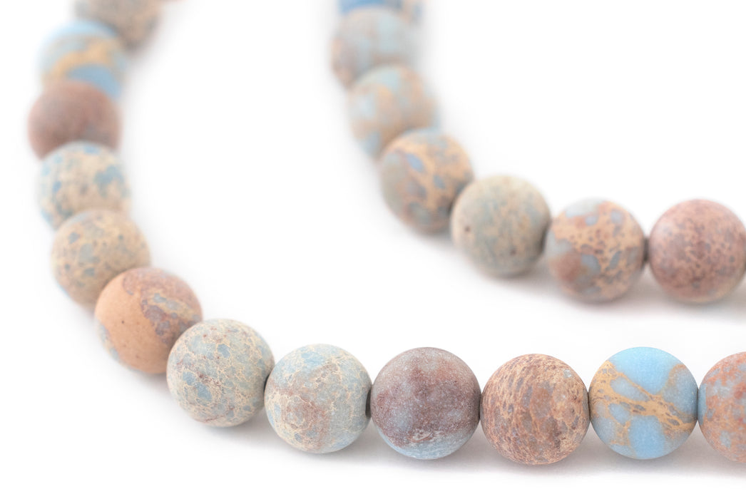 Matte Carolina Blue Sea Sediment Jasper Beads (8mm) - The Bead Chest