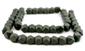 Olive Green Diamond Cut Natural Wood Beads (17mm) - The Bead Chest