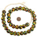 Rasta Fused Recycled Glass Beads (18mm) - The Bead Chest