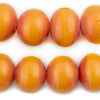 Squash Orange Kenyan Amber Resin Beads (25mm)