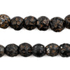 Antique Black Venetian Skunk Eye Beads