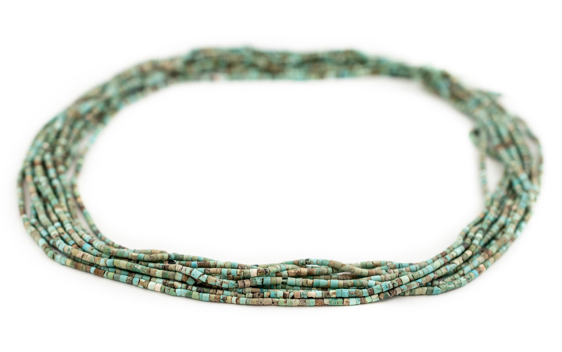 Tiny Green Turquoise Heishi Beads (2mm) - The Bead Chest