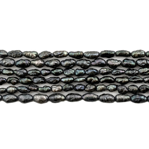 Dark Grey Vintage Japanese Rice Pearl Beads (3mm)