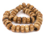 Light Brown Criss Cross Eye Carved Bone Beads (Large) - The Bead Chest
